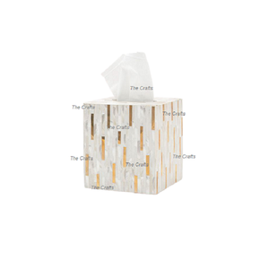 Boîte à mouchoirs en bois avec nacre porte-serviettes de qualité supérieure pour la maison hôtel et mariage - Product Image 1