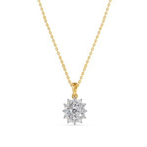 Collar de diamantes cultivados en laboratorio de 1.29cts de alta calidad, cadena de Cable de claridad EF de oro amarillo y blanco de 10K para mujer, joyería fina - Product Image 1