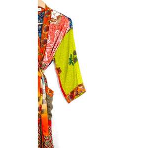 2023 Primavera Nueva colección Multi-Color Seda Impreso Kimono Vestido Casual Corto Nigh Wear - Product Image 5