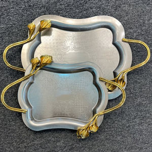 Bandeja de Comida Ovalada de Lujo de Alta Calidad en Oferta, Bandeja y Tazón de Madera de Gran Tamaño para Hoteles con Asa de Diseño - Product Image 4