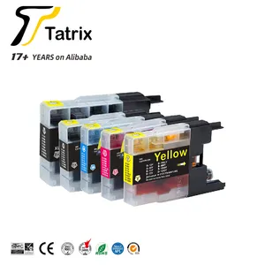 Tatrix LC12 LC40 LC71 LC73 LC75 LC400 LC1220 LC1240高级彩色兼容打印机墨盒，适用于兄弟MFC-J825DW LC75y