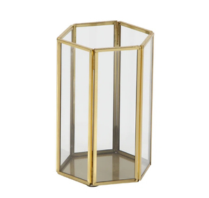 Portavelas de Mesa de Metal Alam Brass, Hecho a Mano, con Tapa de Lujo Impresa con Letras, Diseño Elegante para Hogar, Hotel, Terrario, Vidrio - Product Image 2