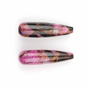 Piedra Preciosa Natural de Cobre Mohave Morado Negro de Alta Calidad, 9x30mm, Forma de Gota, Pulida, para Joyería - Product Image 5