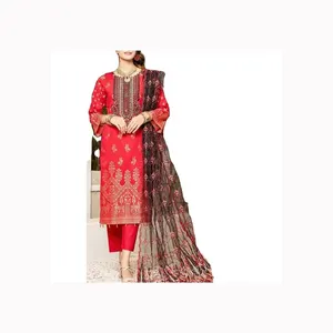 <b>Top</b> Quality 2024 Indian and Pakistani Style <b>Net</b> with Embroidery Work Salwar Kameez Suit for Women Heavy Muslim Style Dress - Product Image 1