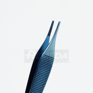 Pinzas para pulgar de vendaje REMEDA Adson, pinzas con puntas dentadas recubiertas de azul de titanio, base de instrumento Manual, instrumentos quirúrgicos - Product Image 3