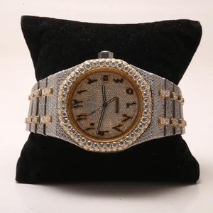 Reloj de Acero Inoxidable de Alta Calidad con Cuarzo Natural, Diamantes Moissanite con Claridad VVS, Pantalla Analógica, Correa de 20 mm, Estilo Ejecutivo - Product Image 4