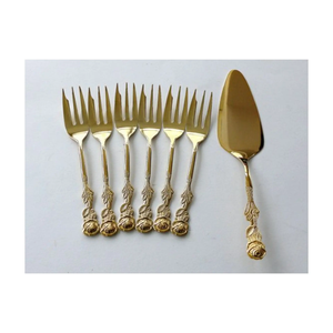 Fourchette et couteau à dessert à café en laiton avec poignée design oiseaux Ensemble mini fourchette et couteau en acier miroir avec logo personnalisé avec vente - Product Image 6