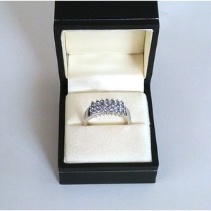Shah Gems Women's Natural Iolite <b>Ring</b> in 925 Sterling <b>Silver</b> Rhodium Plated with <b>Statement</b> Style Pearl Inlay Gift - Product Image 1