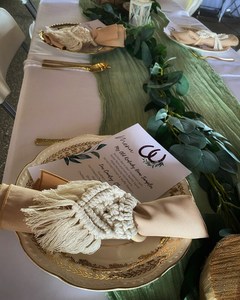 Juego de servilleteros hechos a mano con cuentas de macramé, Decoración de mesa, accesorios de comedor de cocina - Product Image 5