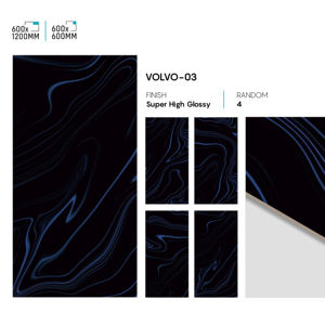 Azulejos de Porcelana Premium Super Negro Brillante 600x1200mm, Superficie Pulida de Lujo para Interiores - Product Image 1