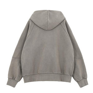 Sudadera con capucha con lazo cruzado de Hip Hop suelta de Color sólido de lavado pesado de calle europea y americana - Product Image 3