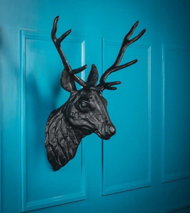 Décoration murale tête de cerf noire en aluminium quantité en vrac moderne pour décoration murale maison bureau décoration intérieure vente en gros fabriqué en Inde - Product Image 3