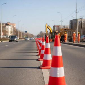 Cône de signalisation TPE 75 cm, doublement réfléchissant, léger, barrière de sécurité routière en PE - Product Image 3