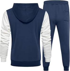 Nouveau Style 2025 survêtement Jogging costumes blanc coton polaire tissu en relief conception fermeture éclair survêtement pour hommes - Product Image 5