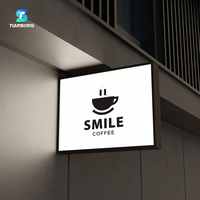 Enseigne lumineuse LED rectangulaire personnalisée pour magasin, enseigne lumineuse en acrylique pour entreprise, enseigne lumineuse ronde à suspendre au mur extérieur