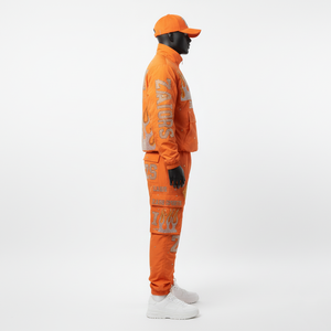 Conjunto de Chaqueta Cortavientos de Talla Grande, Premium, 180 GSM, Resistente al Agua, Poliéster, Estampado Morado, Logotipo Personalizado, Transferencia de Calor - Product Image 5