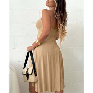 Blusa Midi sin Tirantes para Mujer, Modelo 37668 - Beige - Product Image 3