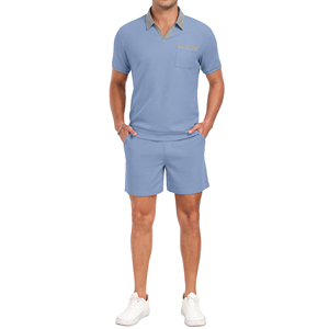 Conjunto de correr de dos piezas para hombre de alta calidad, ropa de calle personalizada, ropa de playa de gran tamaño, conjunto de camisas y pantalones cortos para hombre - Product Image 5
