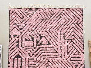 Venta caliente área Rosa lujosa alfombra marroquí personalizada Beni Ourain alfombra bereber duradera alfombra de felpa suave peluda de lana con mechones a mano - Product Image 6