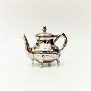 Théière marocaine en acier inoxydable plaqué argent, design méditerranéen, écologique, moderne, pour la maison, la cuisine, le salon, l'hôtel - Product Image 4