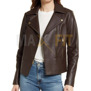 MAXFIT ENTERPRISES-Chaquetas profesionales de cuero hechas a mano para mujer, ropa cómoda de lona portátil de color sólido - Product Image 1