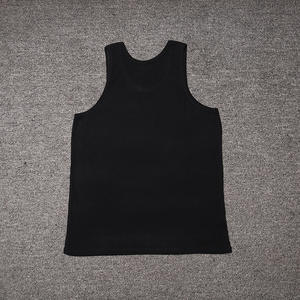 Men's 230 GSM Cotton Gym <b>Vest</b> Custom Logo Embroidery Breathable Casual Knitted Tank <b>Top</b> Plain Sleeveless Rhinestone Decoration - Product Image 6