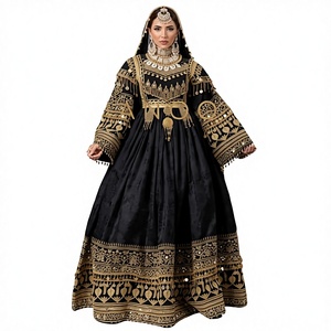 Nouvelles Robes Afghanes Vintage Brodées à la Main en Dentelle pour Femmes Musulmanes du Golfe, Longues, Coupe A-Line, en Soie de Luxe, Idéales pour les Fêtes - Product Image 1