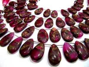 Cuentas sueltas de piedra turquesa de ostra rosa de 8 pulgadas de largo, tamaños de 10x16mm y 12x20mm, sombreado de Color liso para uso de joyería de cristal - Product Image 4