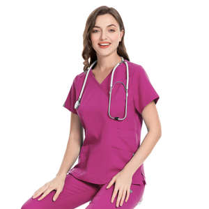 Spandex Jogger Sets Doctor Logotipo personalizado Estiramiento Médico Scrubs Mujeres Scrub Enfermería Hospital Uniformes Soft Scrubs Uniformes Conjuntos - Product Image 2