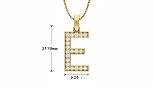 Pendentif élégant en or et diamants en forme de lettre E en or rose 14 carats avec de vrais diamants, bijoux fins personnalisés de luxe pour femmes - Product Image 2