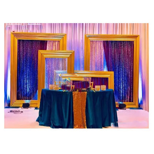 Traditional <b>Wedding</b> Stage Golden Back-<b>Frames</b> Stunning <b>Wedding</b> Event Back <b>Frames</b>/Panels Modern <b>Wedding</b> Stage Back <b>Frames</b> usa - Product Image 4