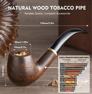 Pipas de fumar Scotte de madera natural India hechas a mano, pipa de tabaco de madera de narguile de lujo a precio barato al por mayor - Product Image 1