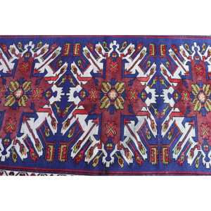 พรมตุรกีวินเทจ ขนาด 3.7x6.5 ฟุต (113x198 ซม.) ลายต้นไม้และพืชสีน้ำเงิน - Product Image 4