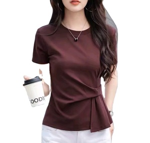 OEM/ODM Women's <b>Y2K</b> Style Casual 220g Cotton <b>Top</b> T-Shirt Crew Neck Printed Logo Quick Dry Simple and comfortable - Product Image 3