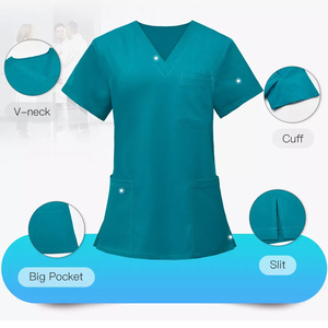 Nouveau design OEM d'hôpital à manches courtes infirmière Fig Scrubs Uniformes personnalisés Scrubs Costume Uniformes hospitaliers Scrubs d'infirmières médicales - Product Image 2