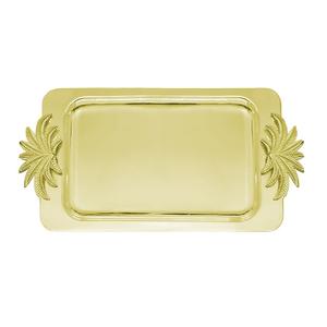 Top Trending Hecho a mano Decorativo Comida rápida Servir Bandeja de metal de latón Borde en relieve Bandeja decorativa para servir - Product Image 3
