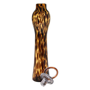 Artisanal Tortoise Shell <b>Glass</b> Bottle <b>Vase</b> for Home Decor, Tabletop Styling, and Elegant <b>Flower</b> Display - Product Image 2