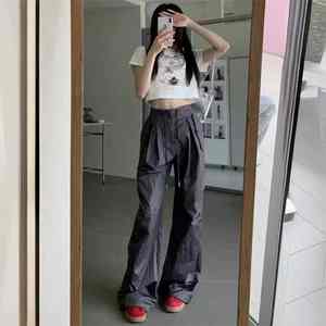 Monos de paracaídas de cintura alta para mujer New High Street Casual Cargo Pierna ancha Tejido ligero Deportes de secado rápido para otoño - Product Image 6