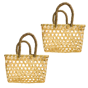 Panier-cadeau en bambou et en herbe de mer, best-seller, artisanat vietnamien fait à la main, élégant - Product Image 1