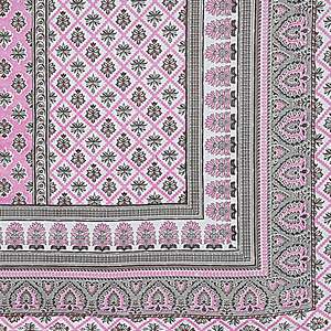 Pink <b>Floral</b> Print 240 TC 100% Cotton Double <b>Bed</b> <b>Sheet</b> Set with 2 Pillow Covers 3-Piece Home Use Flat <b>Bed</b> <b>Sheet</b> - Product Image 5