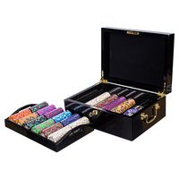 500 Ct 14g jetons de Poker Casino en argile menthe avec boîtier en bois d'acajou noir