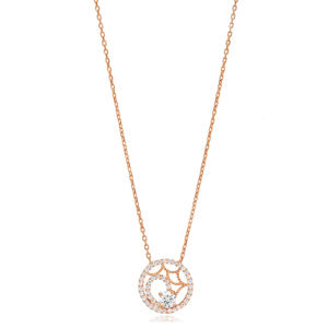 Round Shape Zircon Stone Wedding Charm Necklace 925 <b>Sterling</b> <b>Silver</b> Jewelry Turkish <b>for</b> <b>Women</b> - Product Image 5