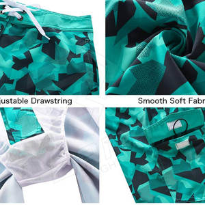 Short de plage imperméable à séchage rapide pour hommes, 100% coton, motif uni, décontracté, vêtements de plongée, non tissé - Product Image 6