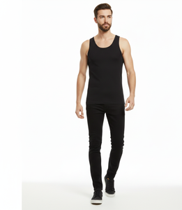 ShadowFlex Premium <b>Black</b> Cotton <b>Vest</b> for <b>Men</b> Sleeveless Soft Breathable Stretch Comfort Daily Wear Essential Apparel - Product Image 5