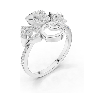 Bague pour femme en diamant de laboratoire de 0,348 carats, clarté VVS-VS EF, or 18 carats, 14 carats, 10 carats et argent 925, or rose, or jaune, or blanc - Product Image 4