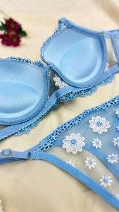 Ensemble de soutien-gorge push-up avec appliques en forme de cœur rouge romantique, avec culotte string à bonnets couvrants pour femmes, fabriqué en Turquie opt170 - Product Image 6