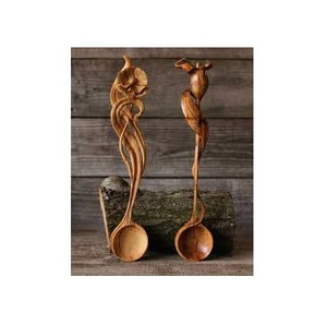 Juego de 2 cucharas de madera para cocina, utensilios de cocina ecológicos negros con logo OEM, varios colores y unidades. - Product Image 3