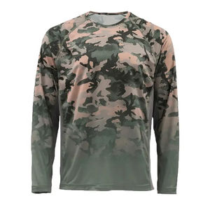 1/4 fermeture éclair bouton court à manches longues chemises de pêche protection UV séchage rapide personnalisé - Product Image 3