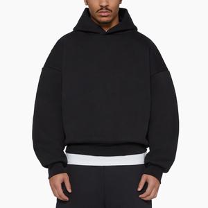 OEM logotipo personalizado de peso pesado de gran tamaño de los hombres de 300 GSM 500 GSM recortada Boxy Fit Sudadera con capucha - Product Image 4