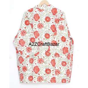 Veste matelassée à imprimé floral pour femmes, taille plus, en coton, tissu imprimé fleuri, kimono classique, blazer décontracté, automne, pour femmes - Product Image 5